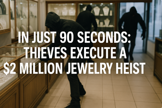 सिर्फ़ 90 सेकंड में: चोरों ने किया 2 मिलियन डॉलर का ज्वेलरी हाइस्ट